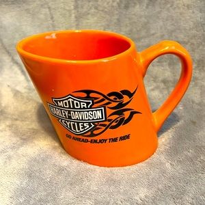 Harley Davidson 2007 Orange Slanted "Go Ahead-Enjoy the Ride" Coffee Mug Cup